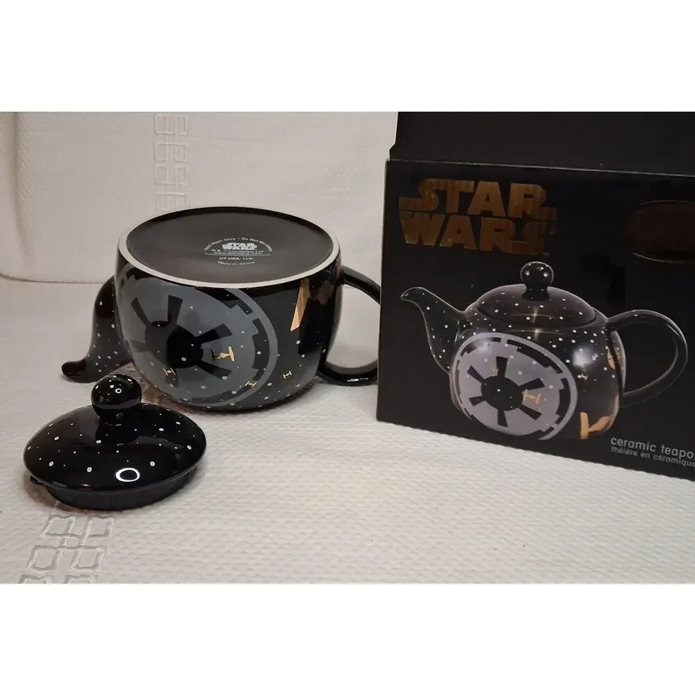 Star Wars Tea Pot Black Galactic Republic's Crest & Tie Fighters Lucasfilm New